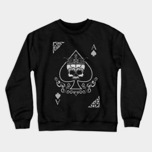 Ace of Spades with Crowned Skull Heavy Metal Song Title Crewneck Sweatshirt